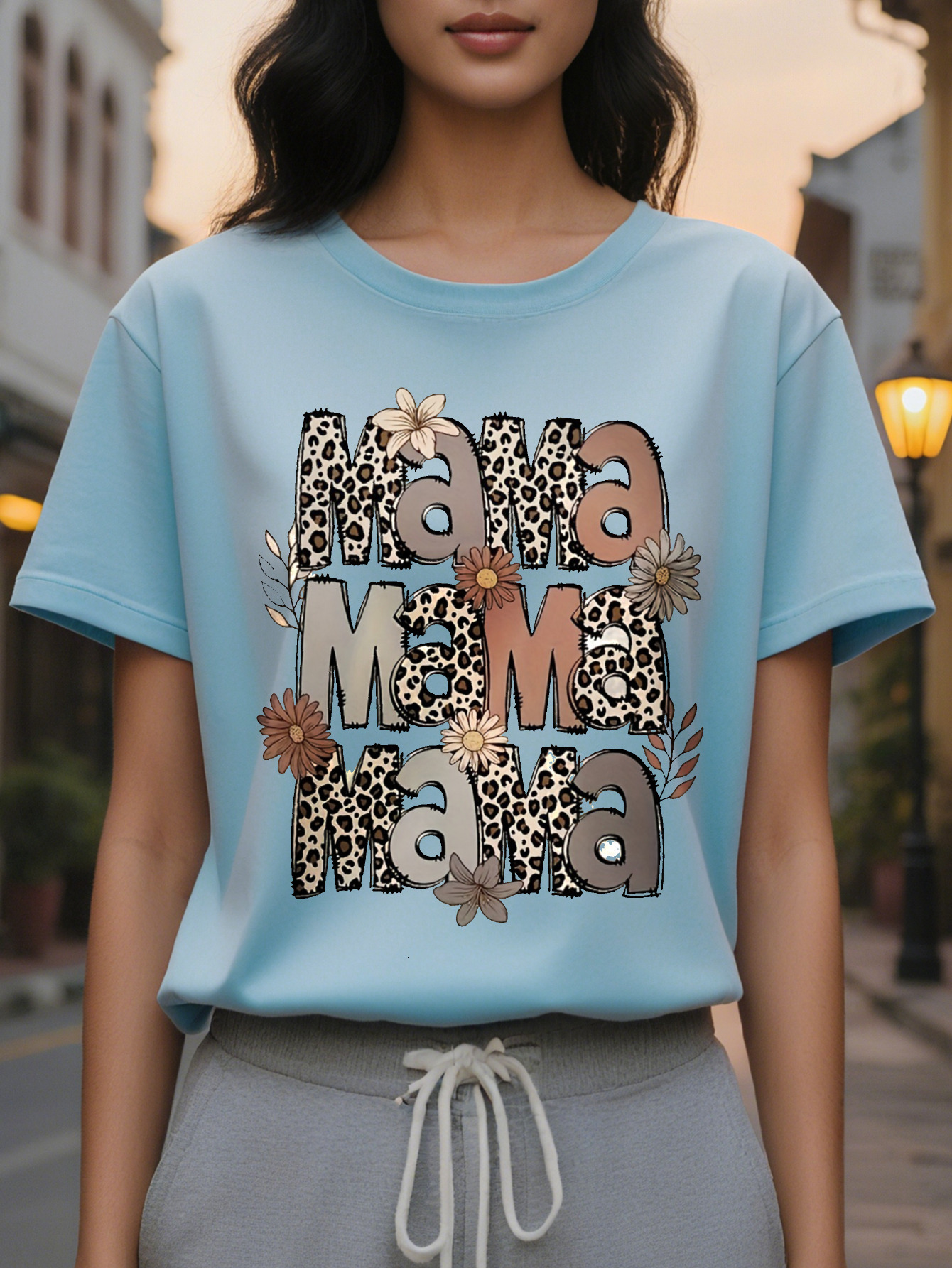 Letter Print Crew Neck T-shirt Short Sleeve Casual Top for Spring Summer Women's Clothing 16e21