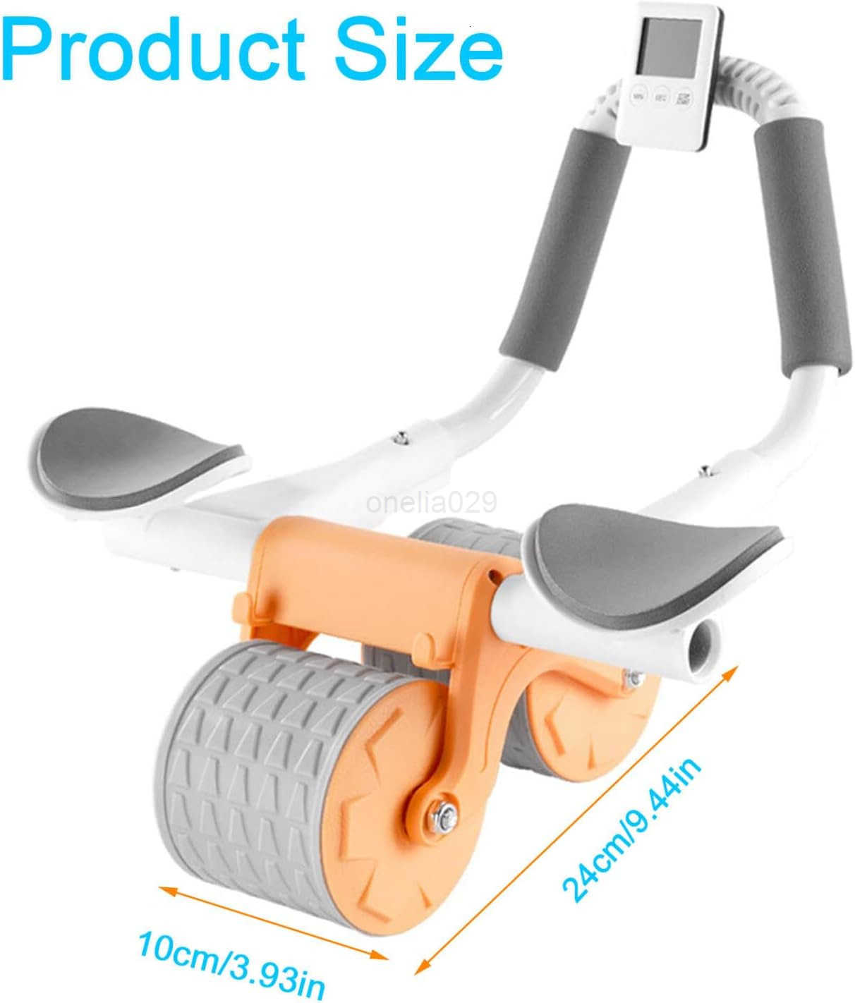2025 New Ab Roller Wheel with Knee Mat Timer Automatic Rebound Abdominal Wheel Ab Abdominal Exercise Roller with Elbow Support Abs Workout Equipment A