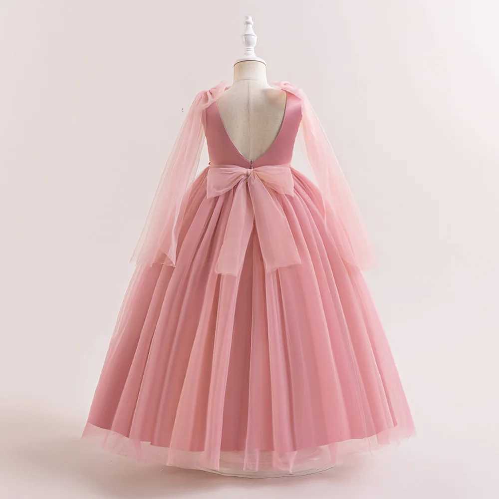 Fluffy White Bridesmaid Dresses For Girls Butterfly Applique Elegant Kids Party Dress Children Girl Wedding Birthday Prom Gown Z250904