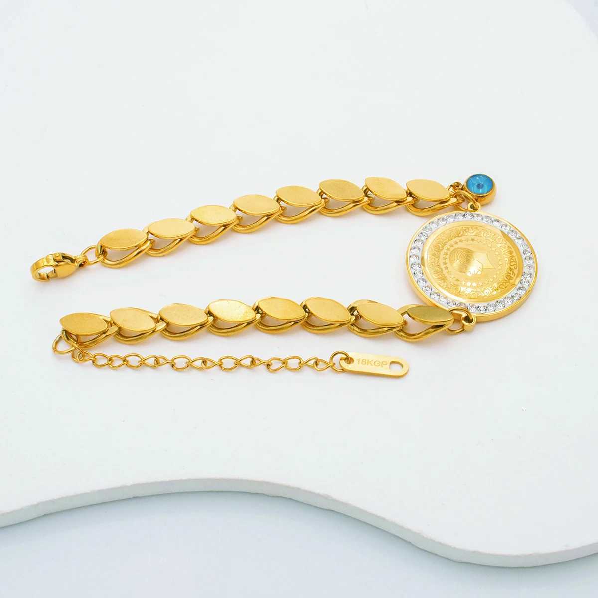 2025 New Luxury Gold Color Charm Bracelet Stainless Steel Jewelry for Women Hypoallergenic Gift Party Accessories Y250904