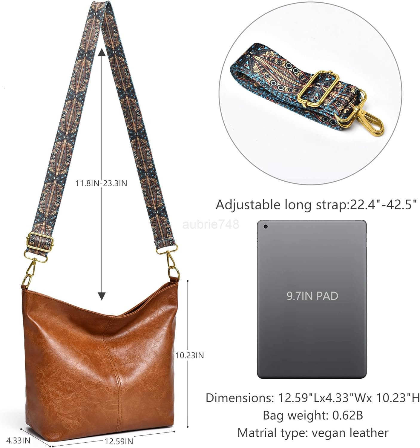 Fashion Hobo Bags for Women Vegan Leather Crossbody Bag with Guitar Strap Shoulder Purses and Handbags M250904