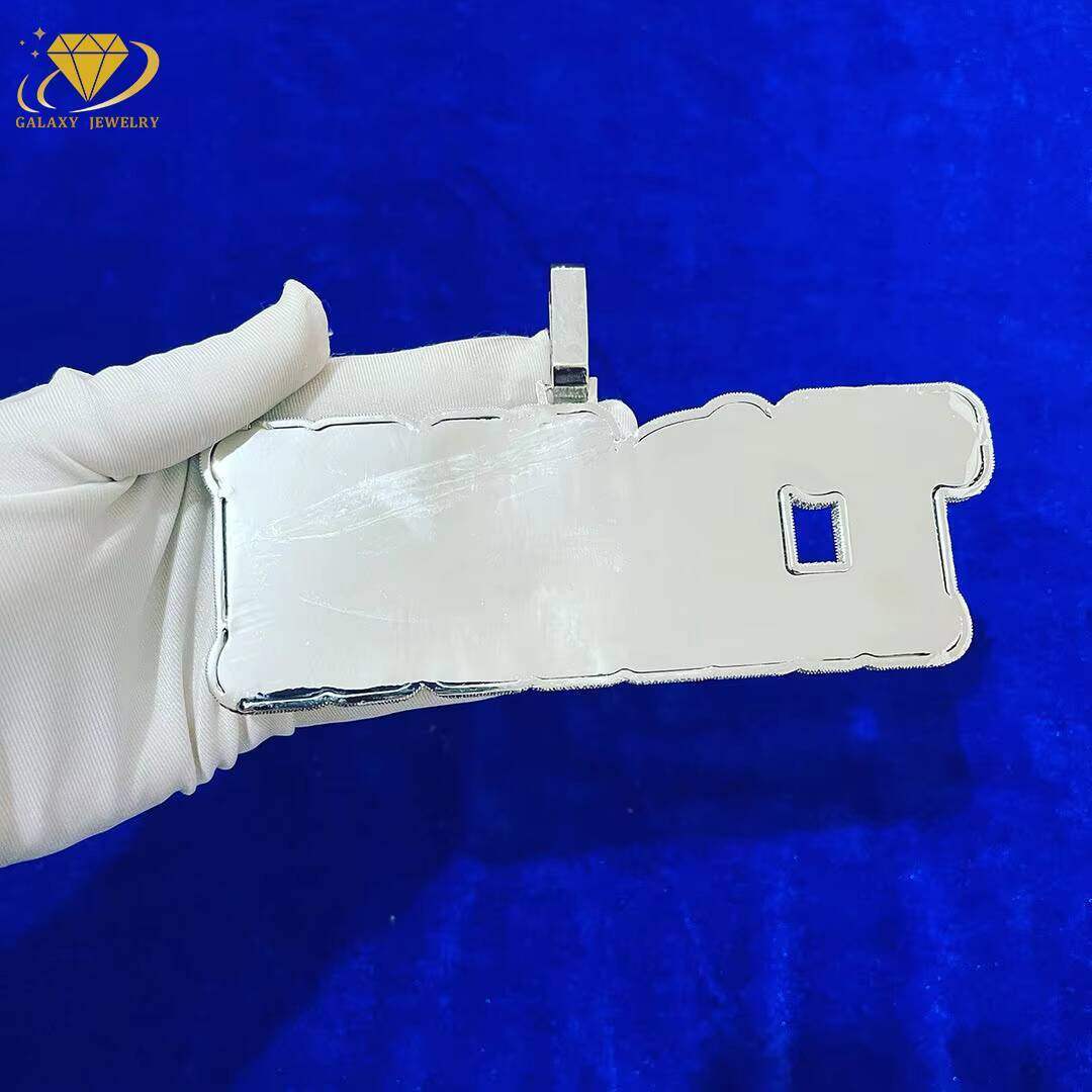 Hip Hop Big Pendant Men Iced Out Jewelry 925 Sterling Silver Baguette Diamond Custom Letter Moissanite Pendant Necklace