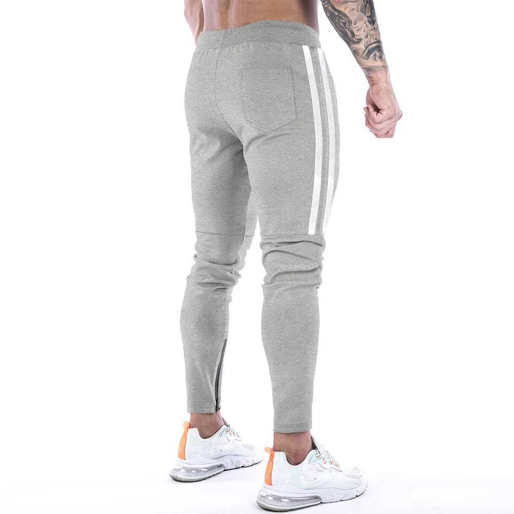 Gym Skinny Jogger Pants Men Running Sweatpants Fitness Bodybuilding Sports Pants Zip pocket Male Cotton Jogging Trousers menXJ250904