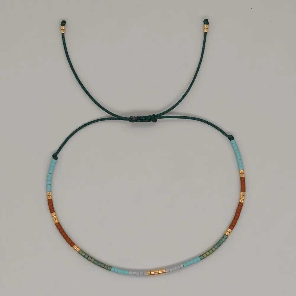 Classic Design Boho Colorful Acrylic Bead Thin Chains Couple Bracelet for Women Charm Handmade Small Ball Bangle Korean Jewelry W250904