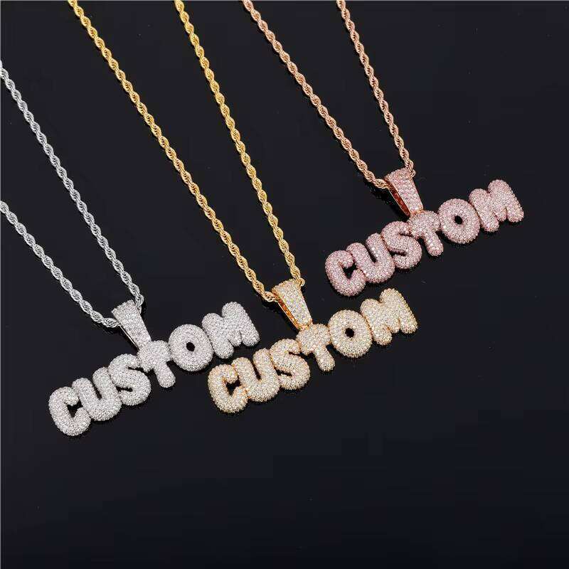 High Quality Name Sier Silicite Letter Pendant Necklace
