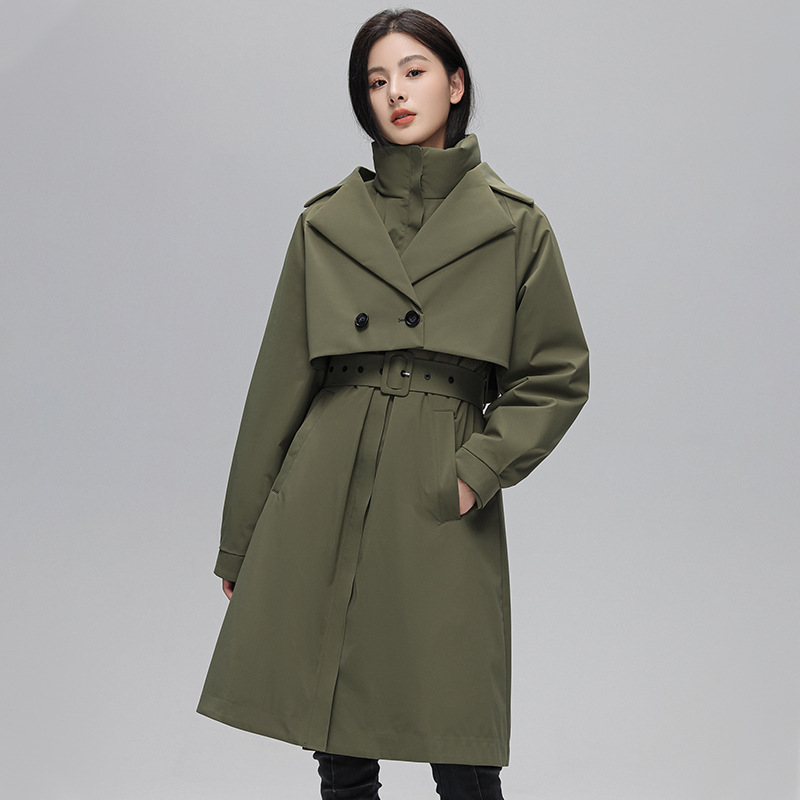 New Fashion Boutique Down Jacket Women Back Waist Hooded Down Jacket Women Medium Long Winter-liu