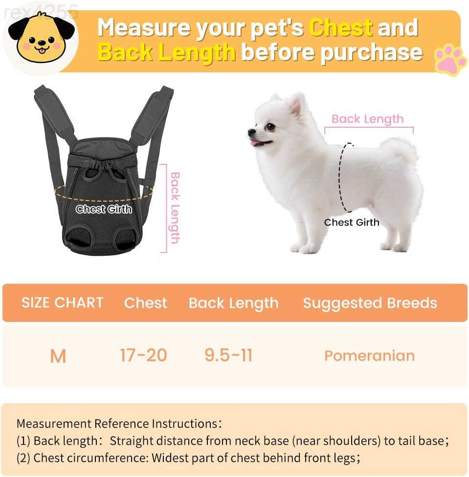 Dog Cat Backpack Carrier Dog Carrier Adjustable for Small Medium Dogs Pet Dog Front Chest Carriers Backpacks Puppy Carrier Sling Backpack Holder Papoo