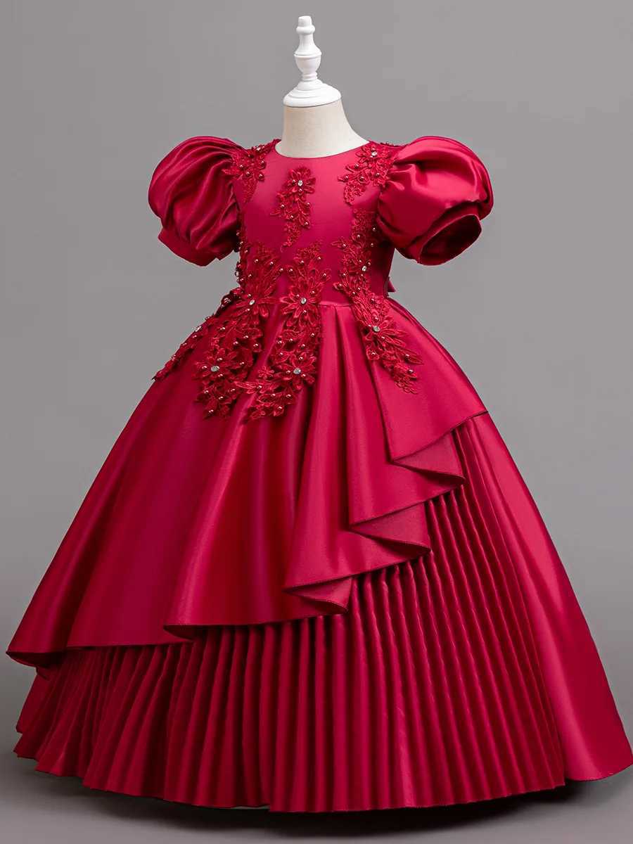 New Children Elegant Dress for Girls Flower Girl Ceremonial Dresses Kid Clothes 4 to 12T Z250904