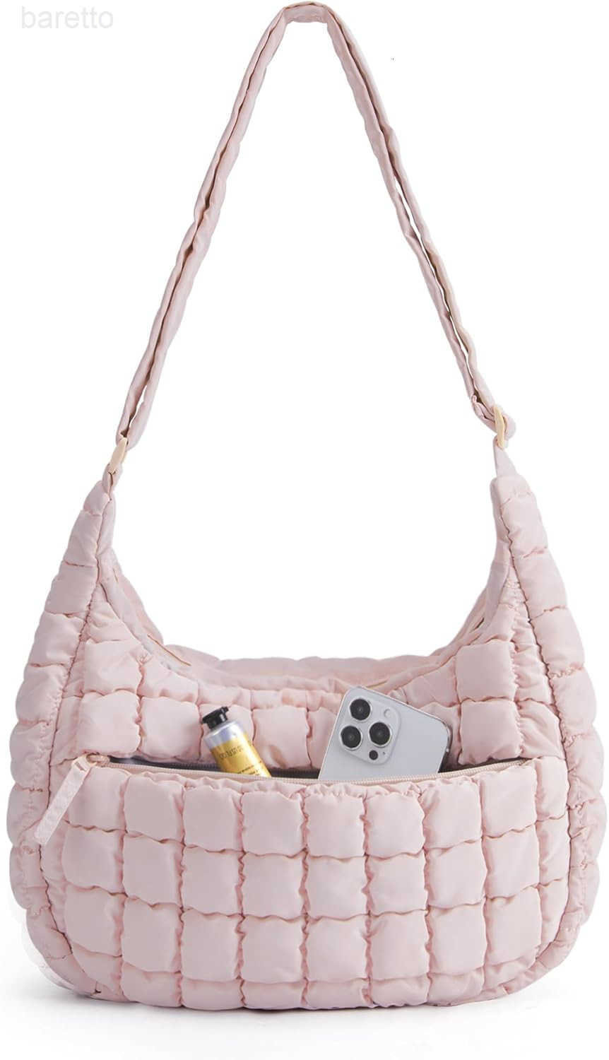 Quilted Puffy Crossbody Bag for Women Medium Cute Hobo Shoulder Purse Soft Fluffy Handbag for Daily Use M250903