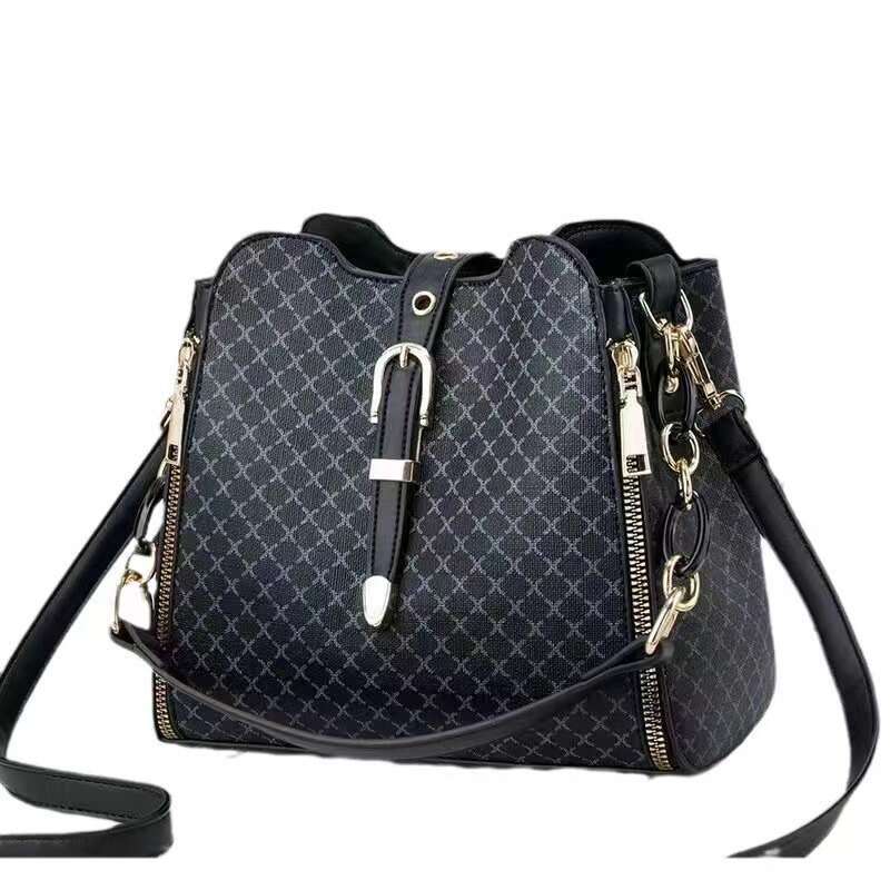 DHessentials Stylish Large Capacity Bucket Bag for Women | Vintage Soft PU Leather Crossbody Shoulder Bag | Minimalist Chic Daily Purse