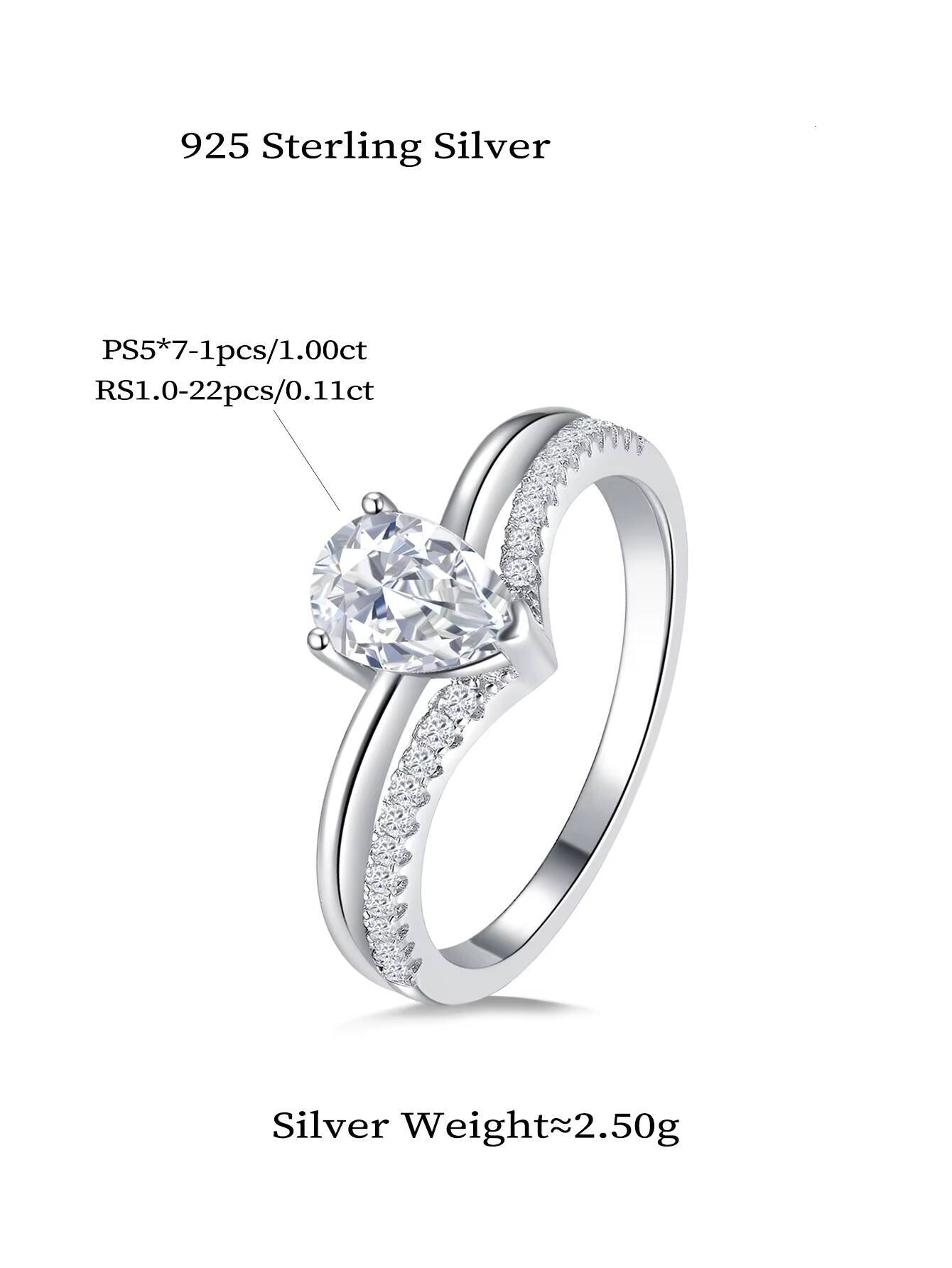 Chinese Ladies Fine Ring Jewelry Rhodium Plated Lab Grown Diamond Women Moissanite 925 Sterling Silver Finger Ring