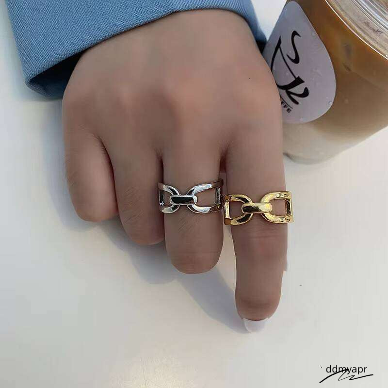 Geometric Gold Stainless Steel - Adjustable Open Cuff Minimalist Finger Ring For Women Ddmyday & Men (Trendy 2025 Spring Collection) Ddmyday