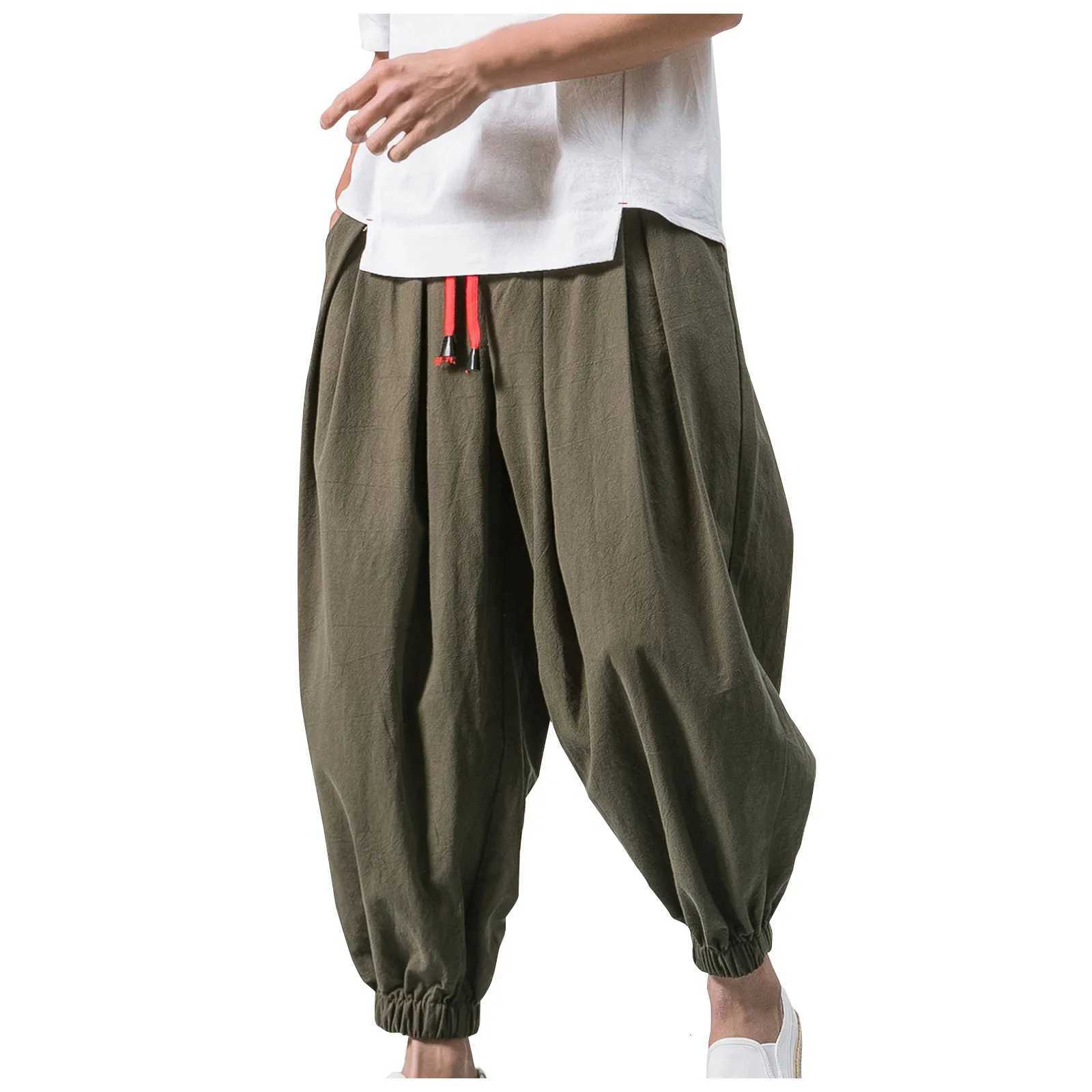 New Oversize Men Loose Harem Pants Autumn Chinese Linen Overweight Sweatpants High Quality Casual Brand Trousers MaleXJ250904