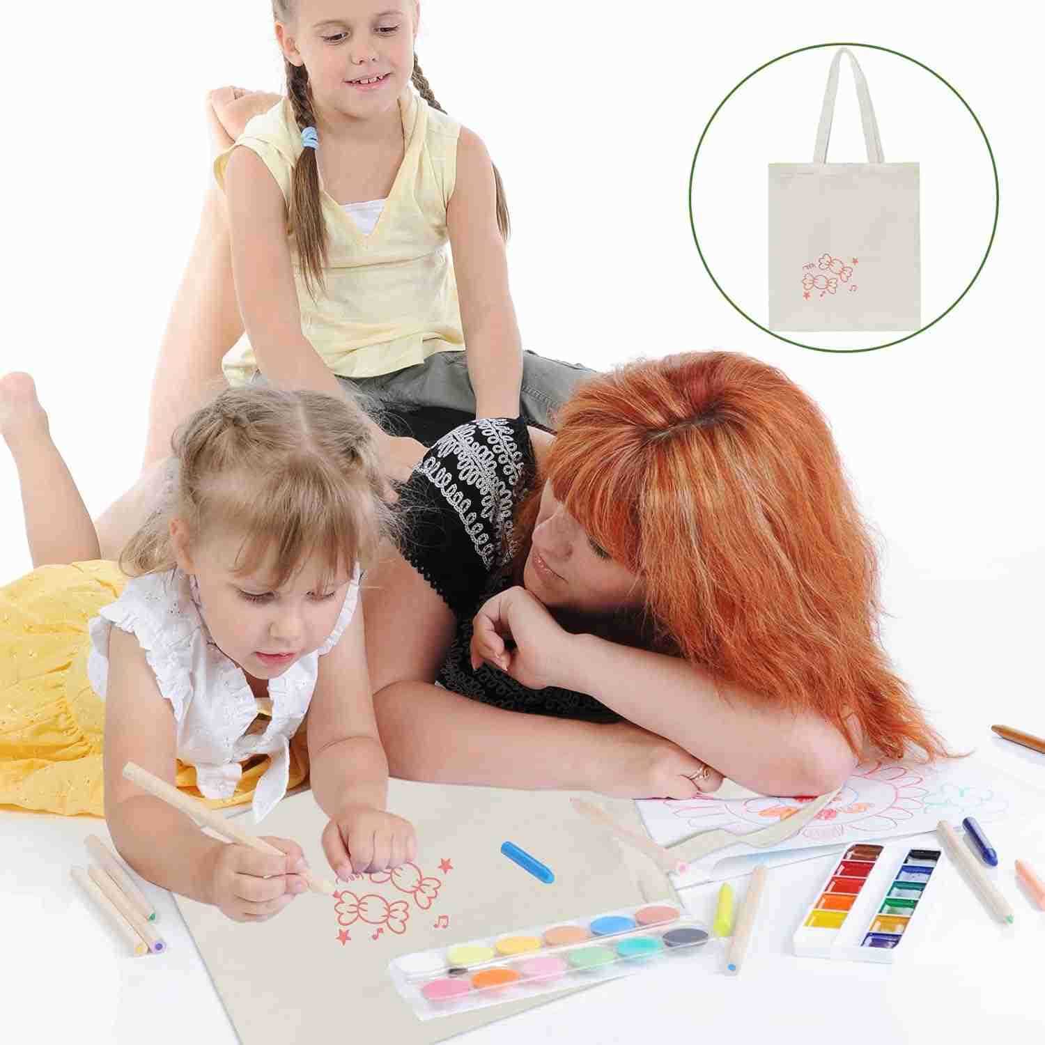 6 I 12 I 24 Pack Canvas Tote BagsReusable Blank Canvas for Shopping BagsGrocery BagsDIY Gift BagsW250904