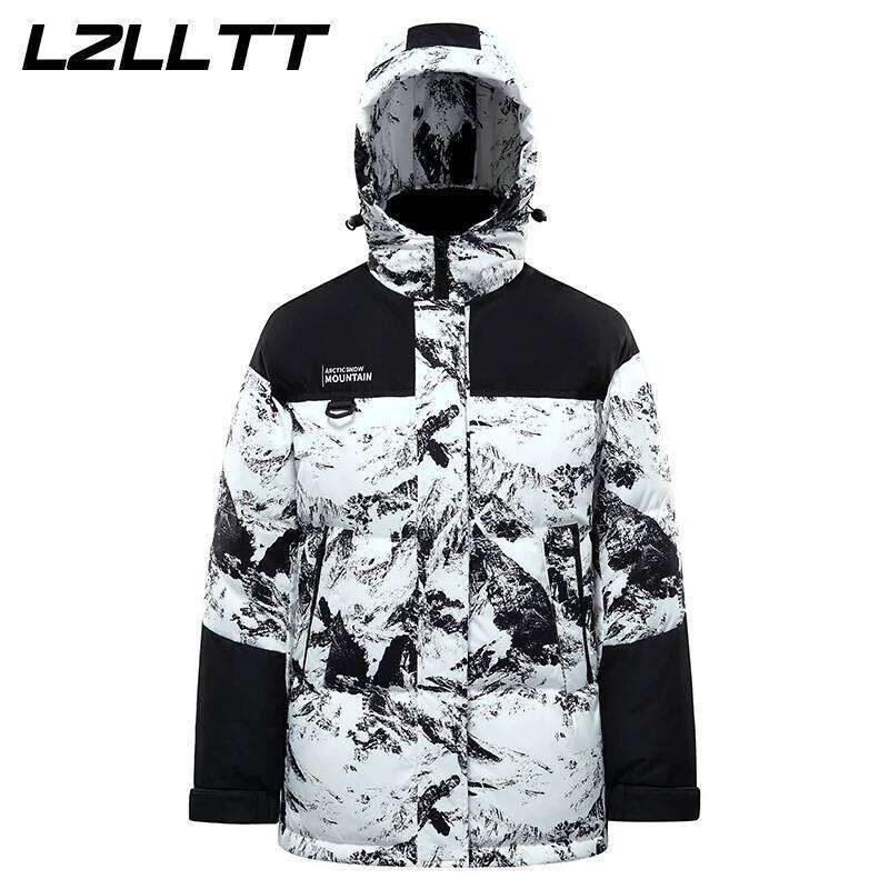 Winter 90% Duck Mens Warm Fleece Down Jackets Men Windproof Waterproof Casual Hooded Jacket Parkas Male