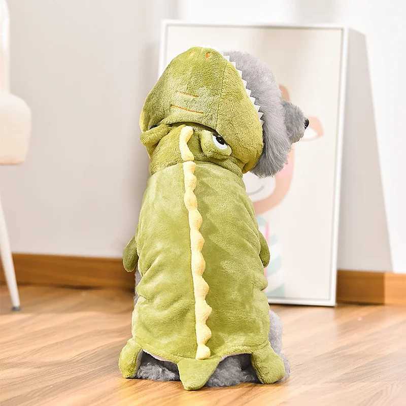 XS5XL Funny Dinosaur Doggie et Halloween Dog Costume Green Thicken Warm Pet Clothes Small Medium Puppy Wear Suit W250904