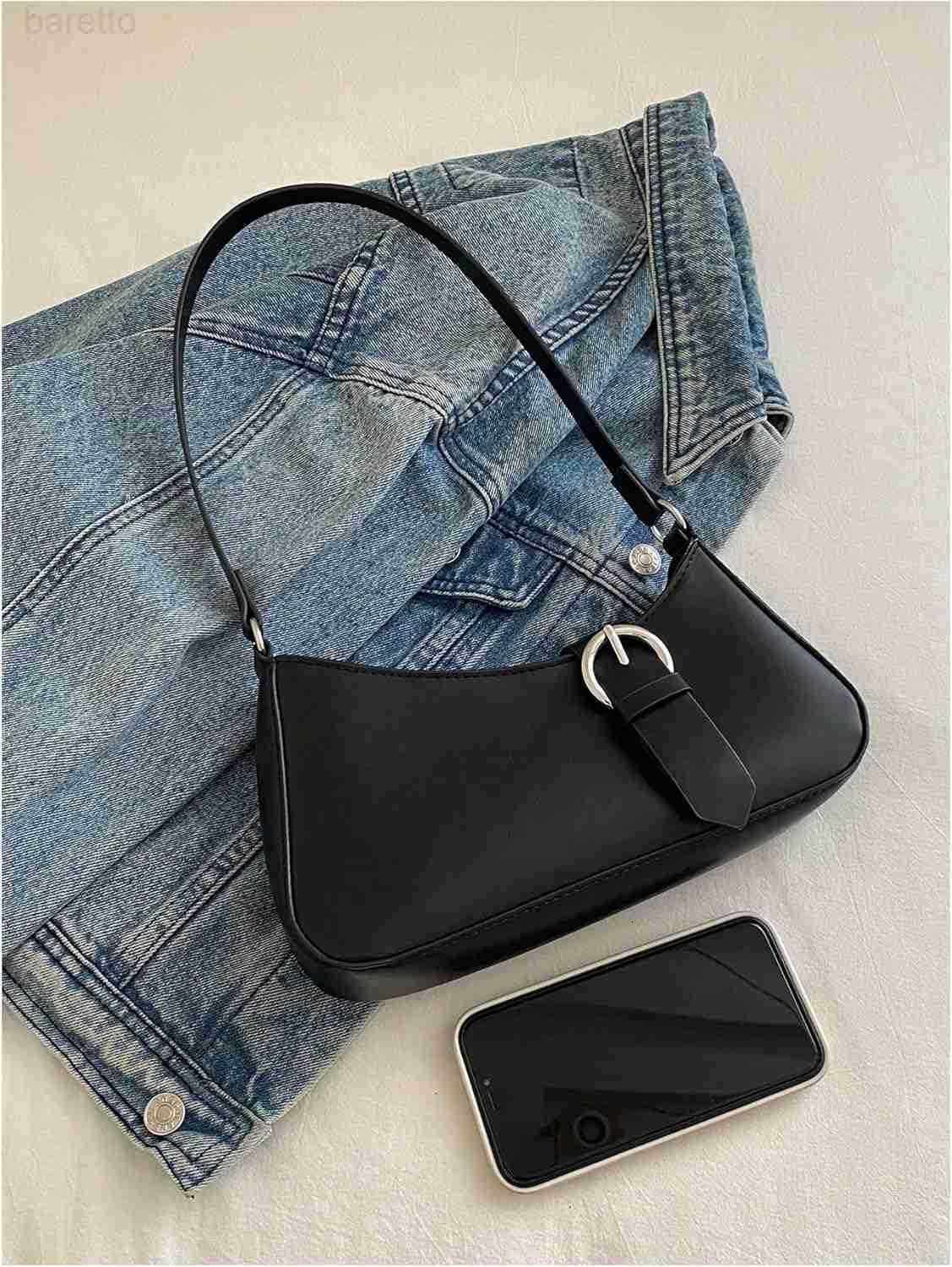 Womens Zipper Crescent Shoulder Handbags Vintage Top Handle Underarm Bags M250903