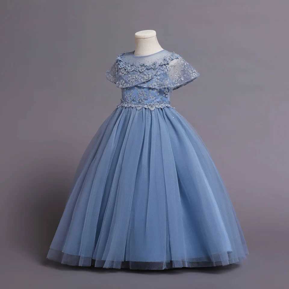 100% Cotton Puffy Yarn Girl Princess Dress For Birthday Party Prom Wedding Dress Summer Bright Diamond Clothes For Girls Z250904