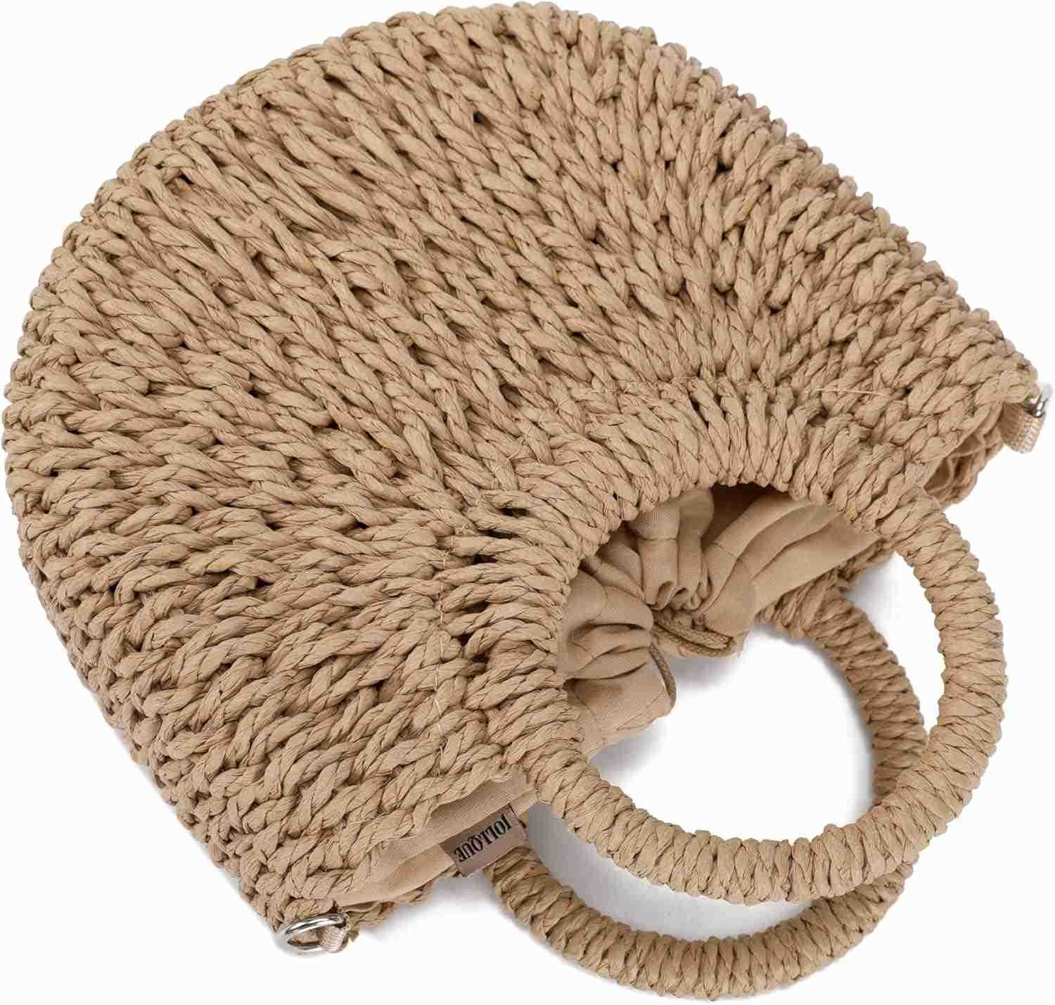 Straw Beach Bag for Women Summer Handwoven Tote Bags Purse with TasselTop Handle Straw Handbag Clutch M250904