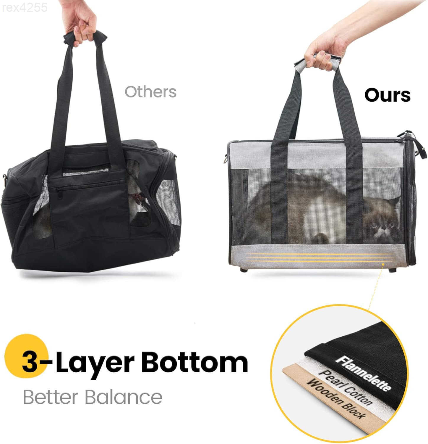 Cat Carrier Airline Approved SoftSided Dog Carrier with Inner Safety Leash Pet Transport Carrier for SmallMedium Cats Puppies up to 15 Lbs Collapsible