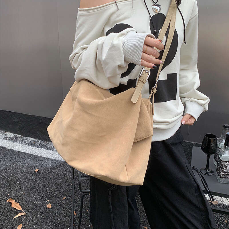 Women Bag Fashion Bag Leather Bag Frosted Cowhide Large Capacity Tote For Women New Niche Design Lazy Style Single Shoulder Underarm Bag Wi