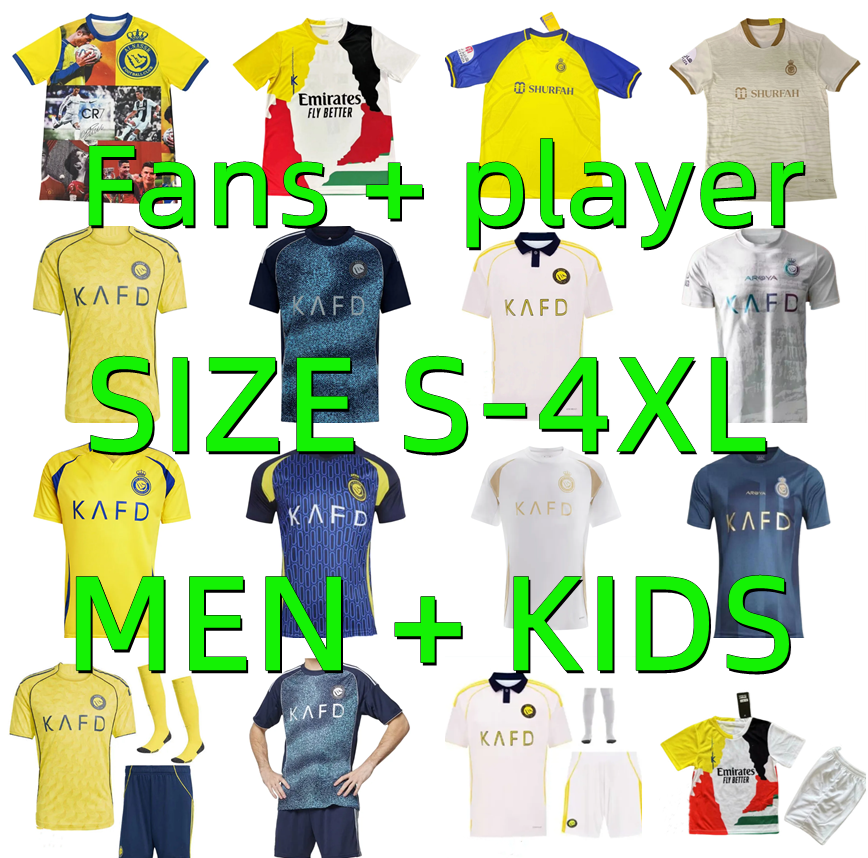 23 24 25 26 Al Nassr FC Soccer Jerseys Ronaldo transfer MANE CR7 Gonzalo Martinez Talisca 2024 2025 2026 Ittihad BENZEMA Football shirts Saudi Arabia KANTE Men Kids kit