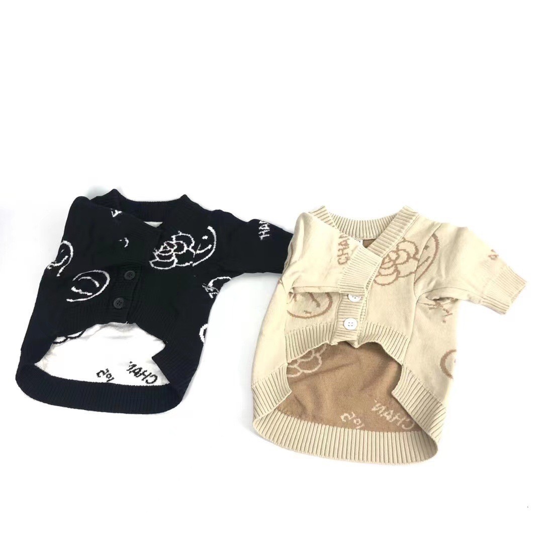 Classic Designer Cardigan Jacket for Pets Featuring Cozy Fall Colors