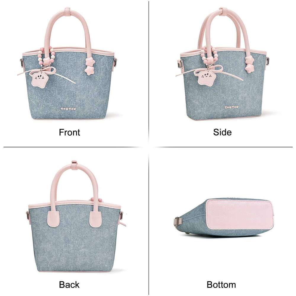 TOUTOU Women Vegetable Baskets Bag Adjustable Shoulder Strap Pu Leather Designer Handbag Star Pendent Mother's Day Gift