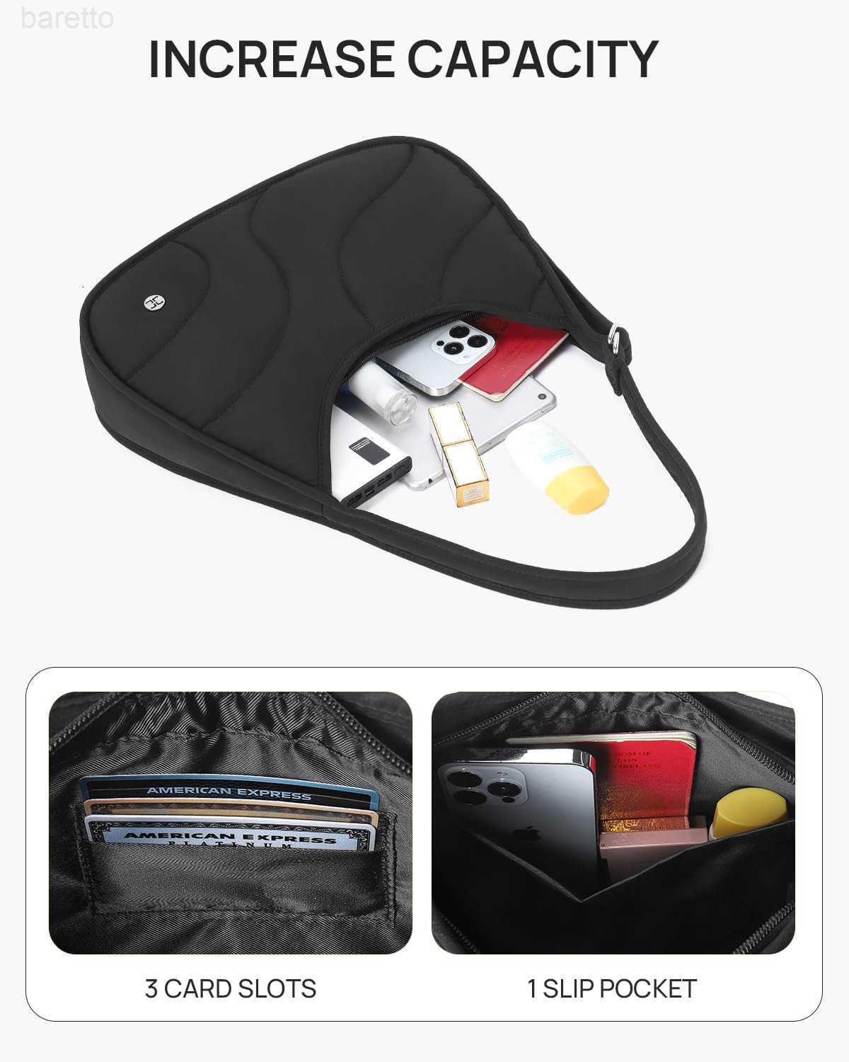 Shoulder Bag Puffer Crescent Bags for Women Quilted Hobo Handbags Lightweight Clutch Purse M250903