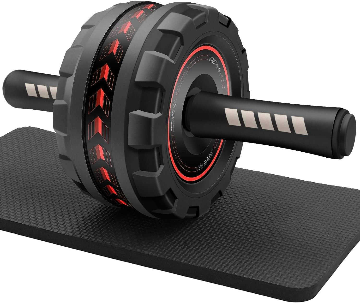 Ab roller wheel with knee pad for abdominal exercise core workout weight loss no noise easy to assembling light weight perfect home gym equipment for 