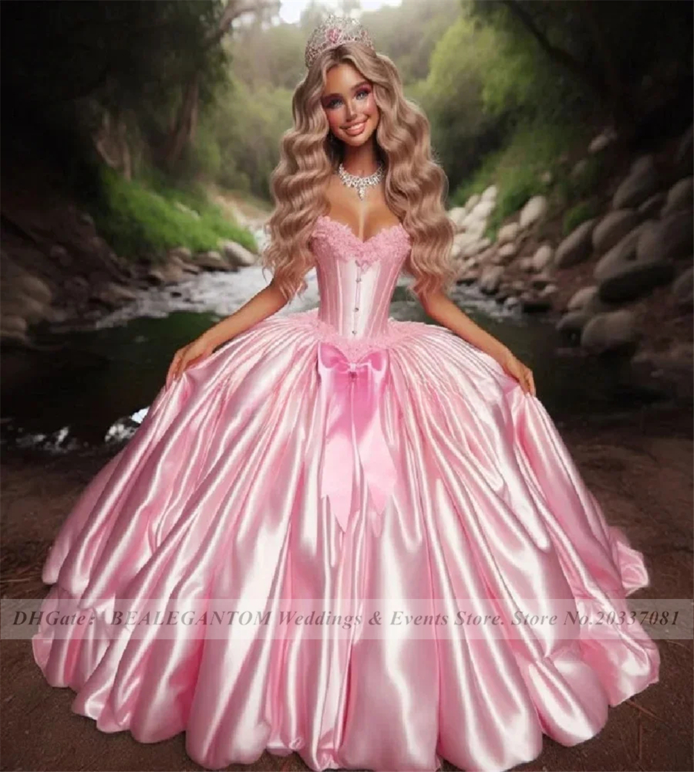 Princess Baby Pink Prom Dresses Sweetheart Ball Gown Costume Cosplay Customized Elegant Birthday Party Wear Formal Occasion Evening Gown BQ9