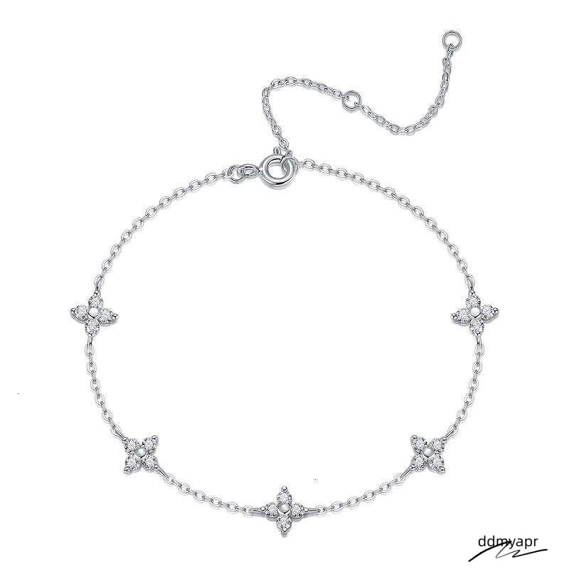 Collections Trendy Extension Ddmyday Buckle Moissanite Five-Flower S Sier Non-Fading Light High-End Bracelet Ddmyday