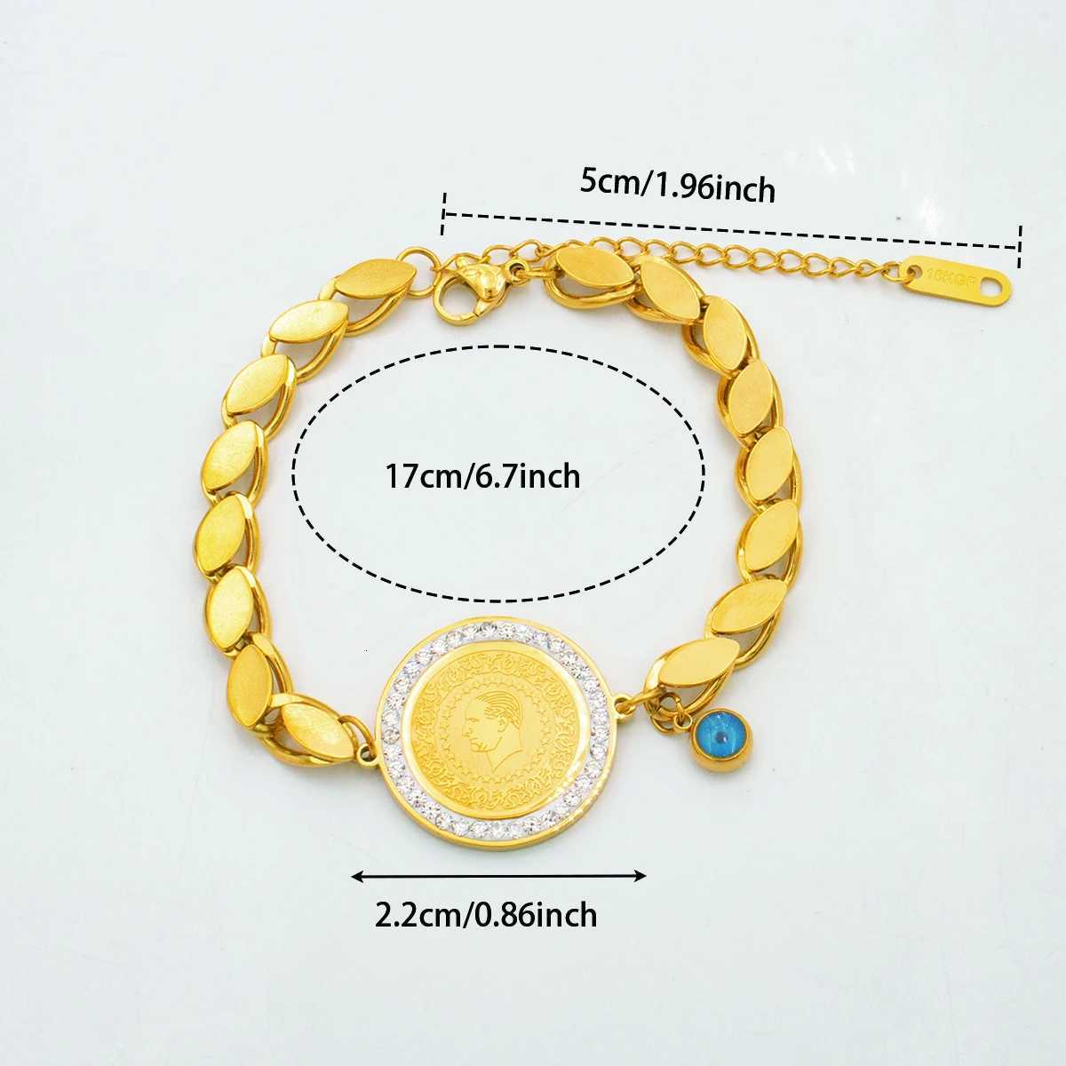 2025 New Luxury Gold Color Charm Bracelet Stainless Steel Jewelry for Women Hypoallergenic Gift Party Accessories Y250904