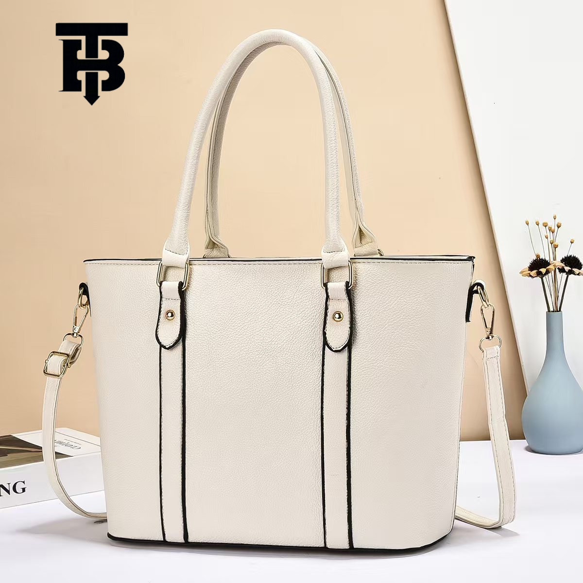 TB BHULAMTE Cross-Border Large Capacity European and American Style Retro New Tote Women's Bag Simple Trendy Women's Shoulder Bag Designer s