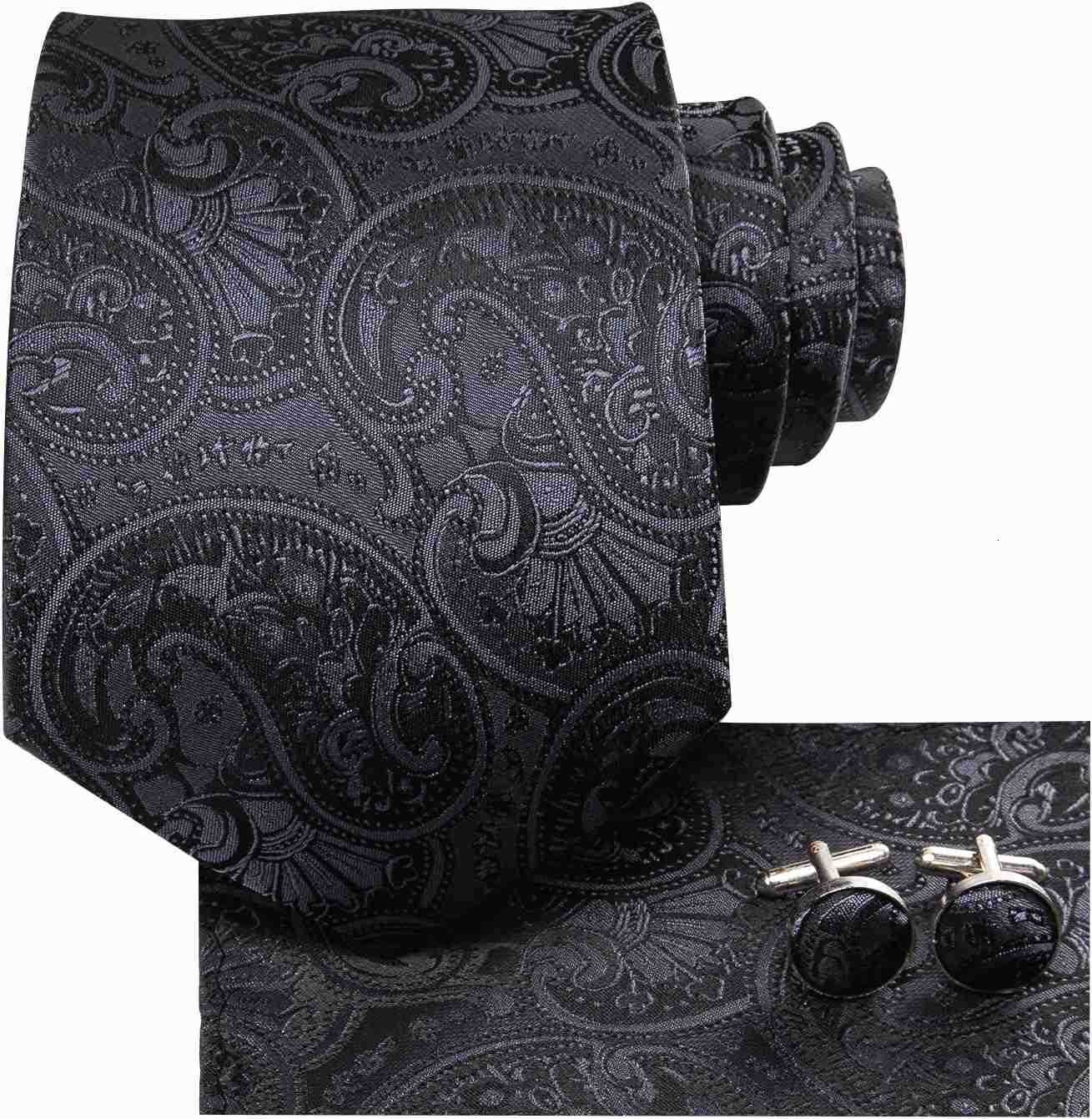 Men 63inches Tie Set Extra Long Necktie Paisley Tie Pocket Suqare Cufflinks Big and Tall Men TieW250904