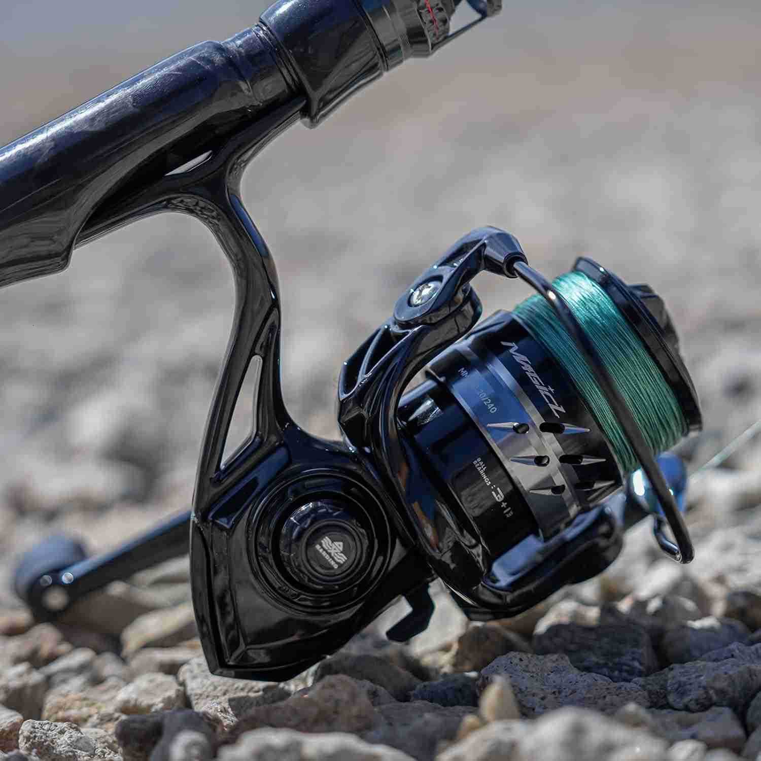 Spinning Reels Freshwater Spinning Fishing Reels 1433 Lbs Max Drag Ultra Smooth 521 Gear Ratio Aluminum Spool 31 BB Handle Interchangeable W250904