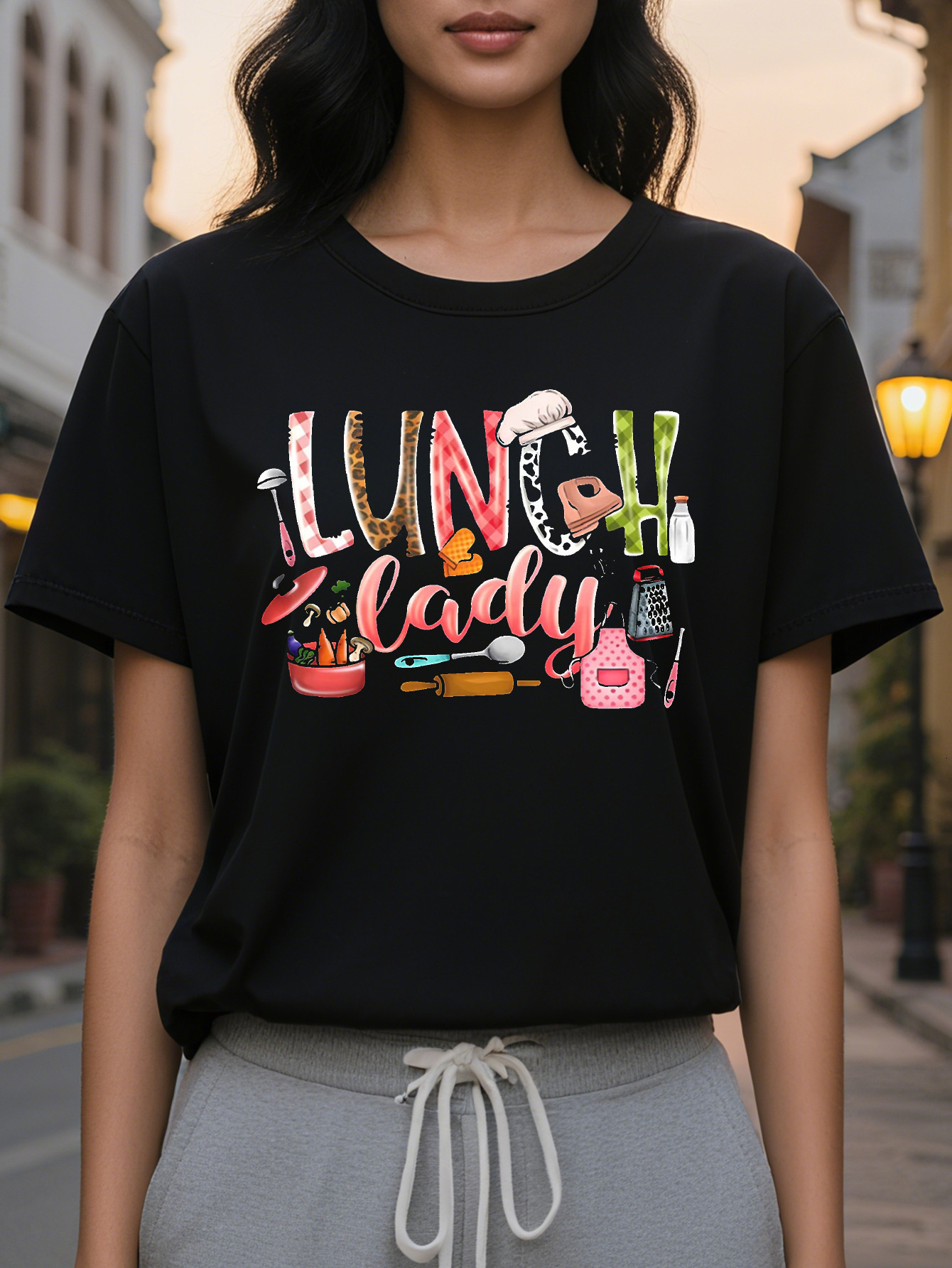 Women s Short Sleeve T-Shirt Round Neck Casual Top Suitable for Summer and Spring Clothing