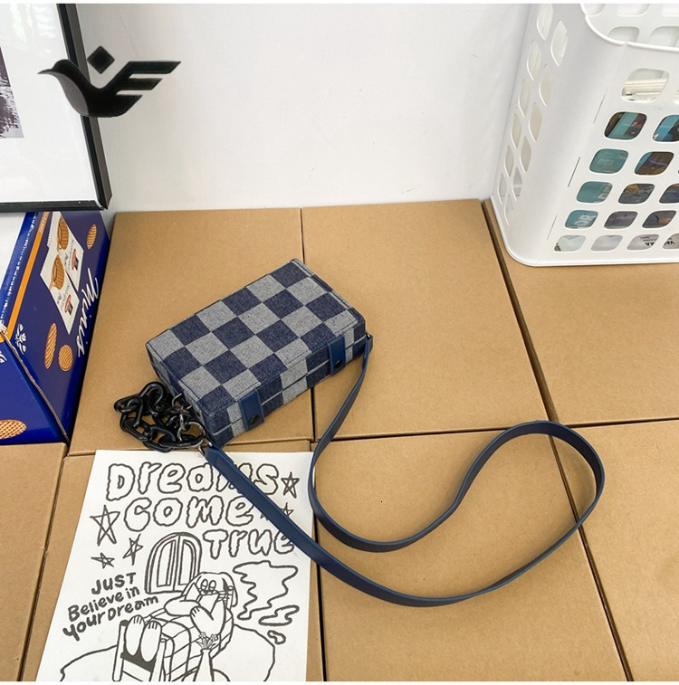 Feiyan Free Shipping New Designer Bag Luxury Shopping Bag Denim Chain Small Square Bag Trendy Brand Casual Versatile Box Bag Canvas Single Shoulder Ba