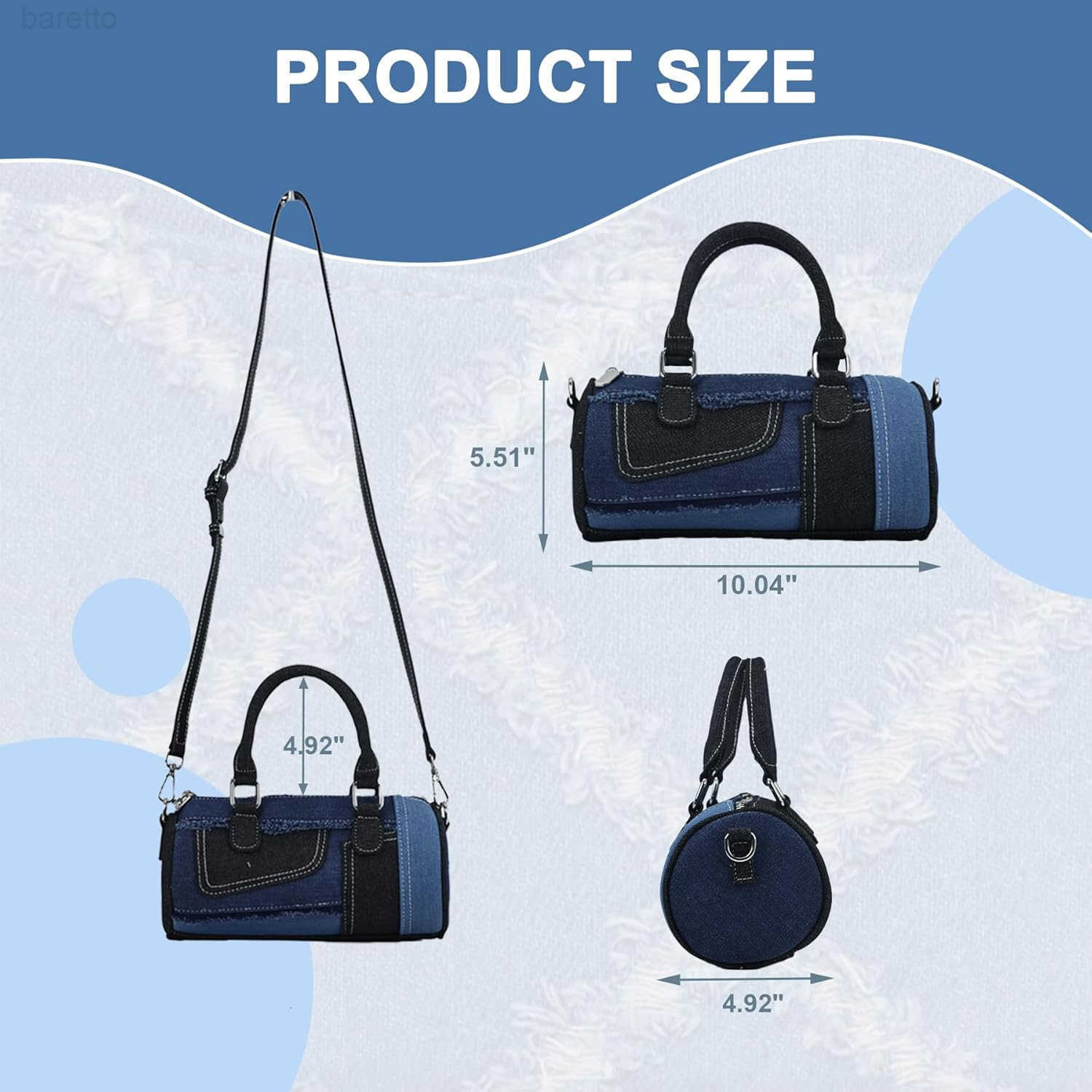 Womens Quilted Crossbody Bag Small Shoulder Purse Jean Denim Handbag Perfect for Everyday Use M250904