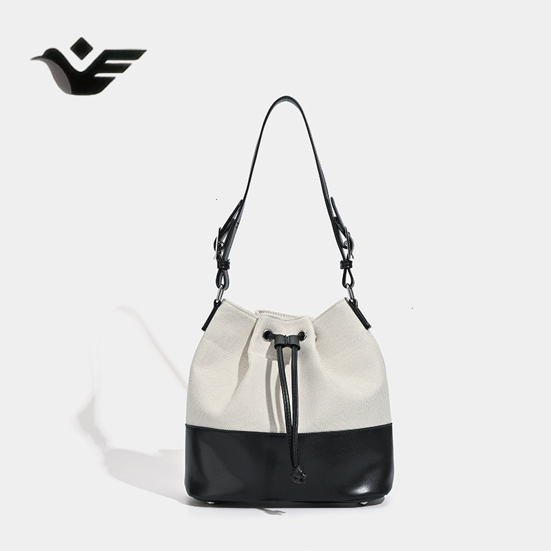 Feiyan Free Shipping New Designer Bag Luxury Shopping Bag Lazy Artistic Drawstring Patchwork Single Shoulder Bag Niche Fashion Large Capacity Commuter