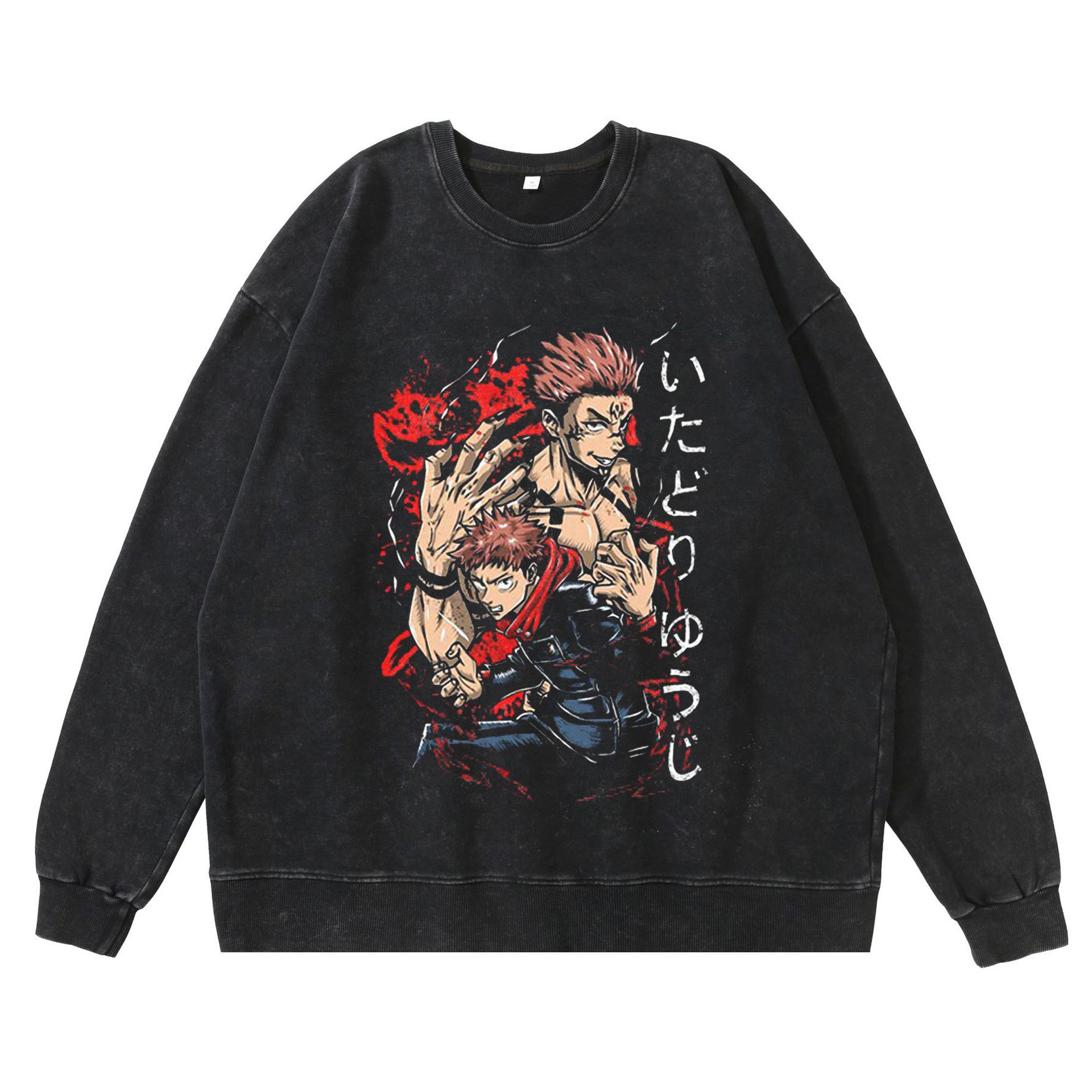 360g Heavyweight Washed Vintage Hoodie Street Hip-Hop Anime Gojo Satoru Jujutsu Kaisen Cotton Autumn Hoodie - TT8207