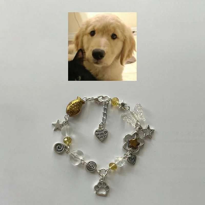 Black Cat and Golden Retriever Matching bracelet HandmadeXJ250904