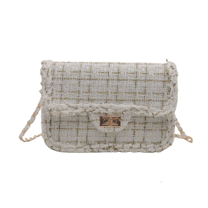 DHEssentials 2025 Tweed Chain Crossbody Bag Minimalist Square Shoulder Purse