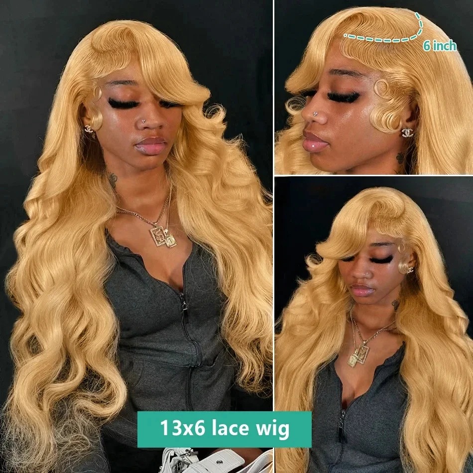 Glueless Hd Lace Frontal Human Hair Wigs Preplucked 200% Body Wave 27 Honey Blonde Lace Front Wig 13x4 Transparent Lace Frontal Wigs For Women