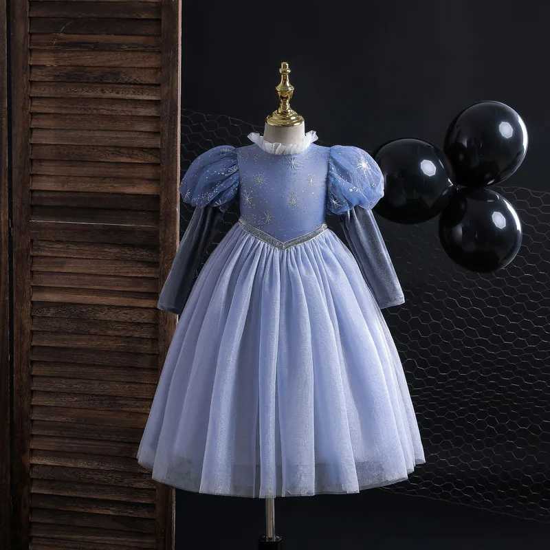 Girl Dress for Birthday New Autumn and Winter Elegant Princess CHIld Elsa Velvet Dress for Girls Aged 3 4 5 7 8 9 10 Years Z250904