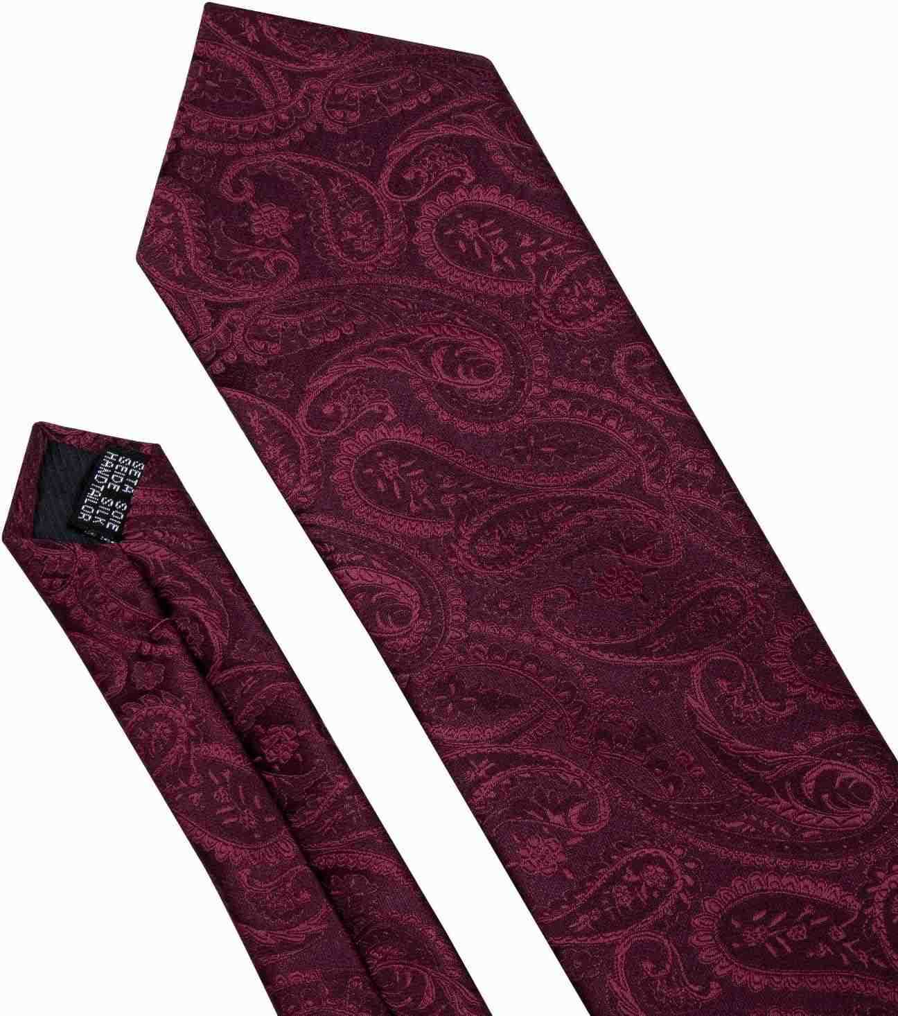 Men Tie Set Paisley Silk Necktie Pocket Square Cufflinks Formal Wedding Business PartyW250904