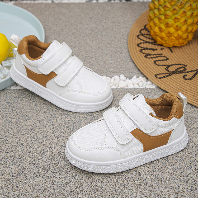 Spring and summer boys and girls soft-soled casual sneakers for primary school students, white sports shoes, comfortable and breathable