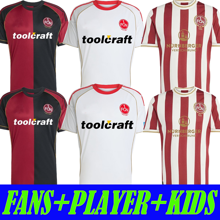 25 26 1. FC Nurnberg Soccer Jerseys 125th anniversary Football Shirts 2025 2026 Tzimas Emreli Antiste Schleimer Justvan Jander Women Men Uniforms Kids Kits