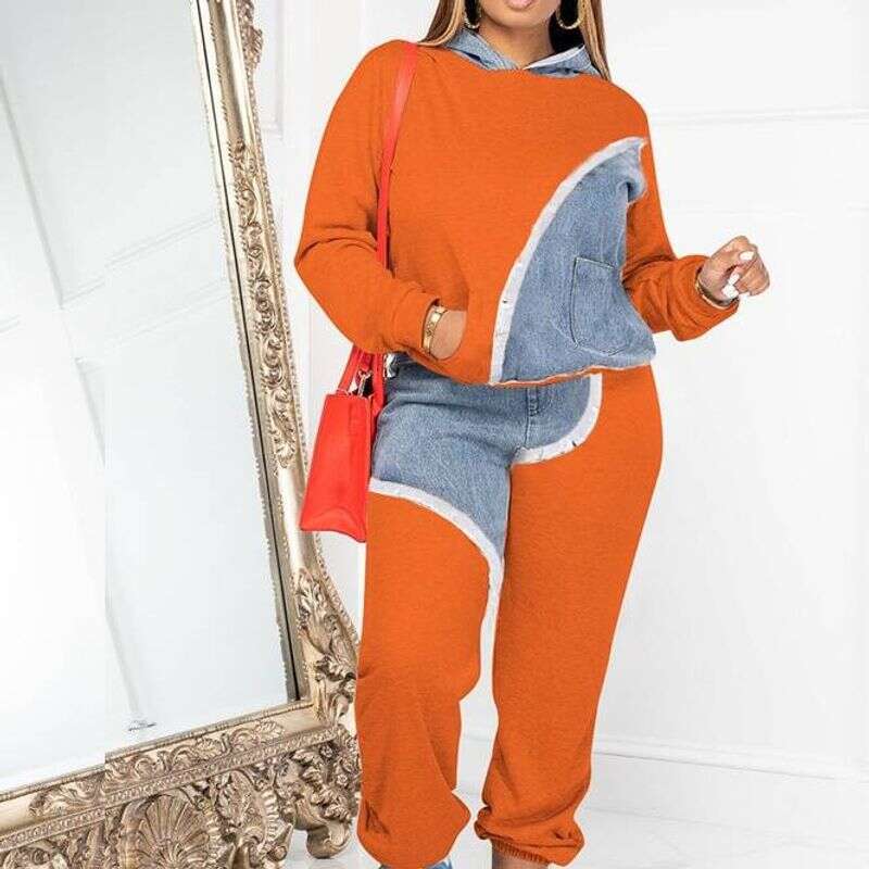 Women's Clothing Fashionable Casual Sweatshirt Leggings Long Two Piece Suit