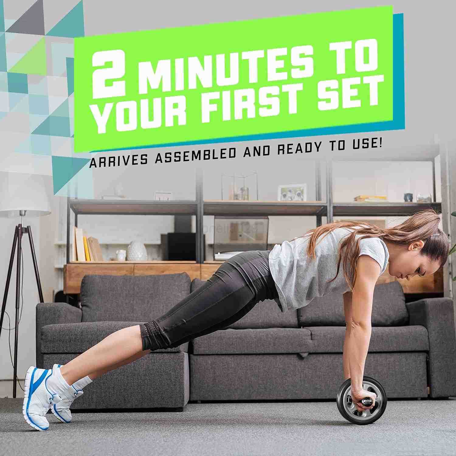 Ab Roller Wheel Gym At Home Ab Workout Equipment with 2 Wheels to Exercise Core Abdominal Muscles Strength Training Accessories for Abs W250904